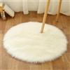 Tomifine Tappeto in Pelle di Agnello, Imitazione Della Pelliccia Tappeti, Morbido e Peloso per Stanza da Letto o Soggiorno Tappeto Soffice o Copertura per Divani e Sedie (80 cm,Bianco)
