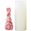 Fictory Stampo in silicone per candele profumate, a forma di coniglio con orecchie lunghe, di grandi dimensioni, facile rilascio, artigianato in cera fai da te, design riutilizzabile e durevole