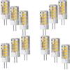 OUKAIDE 12 lampadine LED G4, 5 W, 51 SMD, 2835 LED, luce bianca calda, 3000 K, super luminose, 500 lm, angolo di diffusione di 360°, AC220-240 V, non dimmerabile, base in ceramica G4