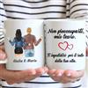 Vulfire Tazza Personalizzabile Coppia - Nome, Capelli, Pantaloni, Maglia e tanto altro da Personalizzare - Idea Regalo per Fidanzati o Amici per Occasione Anniversario, Compleanno, Natale (Bianco, Ceramica)
