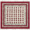 Casavani 91,4 cm x 91,4 cm Tappeto Quadrato, Cotone Intrecciato Piatto, Rosso, Beige, Tradizionale, Motivo Geometrico, Basso Pelino, Uso Interno, Tema Occasionale, Lavabile, 1,27 cm di Spessore