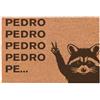 Social crazy Tappeto zerbino personalizzato - PEDRO PEDRO - cocco naturale ideale per ingressi (COCCO NATURALE, 60X40 CM)