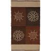 Pierre Tappeti Tappeto SUMMER MARRONE disegno sole e fiori 100% cotone annodati a mano, passatoia stuoia cucina multiuso lavabile cm.55x230