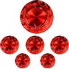 Generico Sottopiatti Rosso FIOCCO DI NEVE Bordo SPAZZOLATO, uso Decorativo in plastica Rigida Bordo RIGHE, Tondo 33 cm, Natale cenone sotto Piatto Natalizio Cenone Capodanno Aperitivo (6 e 12 pz) (6)