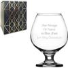 All Things Personalised Bicchiere da brandy Presto da 14 once con incisione personalizzata, confezione regalo inclusa, personalizzabile con qualsiasi messaggio, diversi tipi di carattere disponibili tra cui scegliere