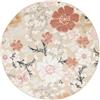 RugVista Cherri, Tappeto, Moderni, Ø 150 cm, Rotonda, Pelo medio, Soggiorno, Camera da letto, Corridoio, Lavabile solo a mano, oeko_tex_100, Beige/Rosa