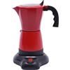 Fyssnn Macchina da caffè elettrica da 300 ml, 480 W, caffettiera elettrica per espresso, 6 tazze, italia, moka, adatta per la casa, in caffè, in ufficio, nel negozio di tè, ecc. (rosso)