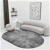 makeups1 Tappeto Decorativo Tappeti Ovale, Tappeti per bambini, Grandi Tappetini Gioco, Lavabile Materassini Scendiletto, semplice motivo grigio tinta unita, 80 x 150 cm