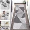 SGLGSTORE Tappeto Cucina Antiscivolo Tappeto Runner Grigio chiaro Nero 3D Passatoia Antimacchia Corridoio Soggiorno 100X350CM Impermeabile Passatoia cucina Legno Moderno Durevole Tappetino zerbino Lavabile