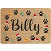 Colorfamily Tappeto Zerbino Natale personalizzato con nome Famiglia Natalizio Cane Gatto Animale domestico Ingresso Casa Regalo Natale 60x40 cm