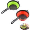 ddLUCK - Scolapasta pieghevole in silicone, per scolapasta pieghevole con manici, salvaspazio, pieghevole per scolare, verdure, verde e rosso, confezione da 2