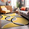 SRTJURFG Tappeto Moderni Soggiorno 160x200 cm Grandi Morbido Pelo Corto Tappeti Antiscivolo per Camera da Letto e Salotto Moderno geometrico giallo grigio