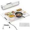 COSTWAY Vassoio Riscaldante Elettrico, Tappetino Riscaldante in Silicone Portatile, con Temperatura Regolabile Timer e Blocco per Bambini, per Buffet, Feste e Cucina (60 x 44 cm,Bianco)
