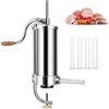 GYMAX Insaccatrice Manuale, Produzione di Salsicce, Macchina per Salsiccia in Acciaio Inossidabile, con Tubi di Riempimento di Diversi Diametri, Morsetto da Tavolo (Verticale, 3 kg)