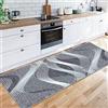 Siunwdiy Mopet runner corridore cucina grigio slip -Modello geometrico di merci da 90x200 cm in lavabile resistente,Grigio,80x220cm