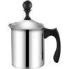Generico Schiumatore per latte con pompa manuale da 400 ml 800 ml con schermo filtrante | Montalatte manuale in acciaio inossidabile - Montalatte manuale | Schiumatore per caffè a doppia rete | Brocca per mont