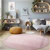 Carpetsale24 Tappeto Rotondo per Soggiorno 120 cm Rosa Lavabile, Pelo Corto, Design Moderno, Monocromatico - Tappeto Lavabile Antiscivolo Extra Morbido e Fluffy per Camera da Letto e Cucina