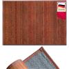 casa pura Tappeto da cucina in bambù ipoallergenico, ideale per bagno, soggiorno, corridoio, 17 mm di spessore, retro in feltro con gommini antiscivolo (marrone/rosso, 120 x 180 cm)