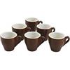 Pratiko Set 6 TAZZINE per Caffe' Tipo Bar in Ceramica, Senza PIATTINI
