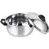 DONFAMDS Spaghettiera Pentola in Acciaio Inox Coperchio Scolapasta | Pentola per Noodles in Acciaio, Pentola Pasta Acciaio Inox, Argento, 1 Pezzo