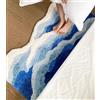 JGSF Tappeto da bagno con onde blu oceano, antiscivolo, lavabile, tappetino da bagno, per camera da letto, bagno, corridoio, decorazione per la casa, interni, tappetino da doccia (B, 49,5 x 119,4 cm)