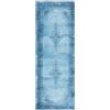 TESSO LIVING Passatoia Corridoio Kilim Vintage 80x195 cm Jeans Blu Lavabile Pelo Corto Antiscivolo Oeko-Tex Design Belga