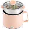 SAUADY Multifornello elettrico con doppio controllo della potenza, portatile, antiaderente, per cucinare pasta, zuppa, gnocchi, uova, 1,7 l, rosa, 17 x 17 x 25 cm