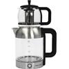 Alnemy Bollitore da tè 2 in 1 in vetro per caffè e tè, 1800 W, doppio bollitore elettrico, teiera turca tradizionale per uffici, appartamenti