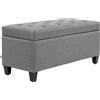 HOMCOM Panca, panca imbottita con contenitore, poliestere effetto lino, legno di caucciù, 100 x 40 x 44 cm, Grigio chiaro | Aosom Italy