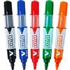 Pilot, Astuccio Da 5 Pennarelli Per Lavagna Bianca V-Board Master, Marker In Plastica Riciclata Begreen, Nero, Blu, Rosso, Verde, Arancione, Pennarello Per Lavagna Bianca Punta a scalpello Da 6 mm