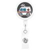 WICRON Porta badge retrattile colorato per ambulanza Doodle, porta bobine per badge con clip a coccodrillo
