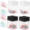 iplusmile Porta Graffette Magnetico per Scrivania 4 Organizer Quadrati in Plastica, Dispenser di Graffette Magnetico Compatto Salvaspazio per Ufficio, Scuola e Uso Domestico