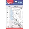 Maped Kit Disegno Con Righello 20 Cm, 2 Squadre 21 Cm, Goniometro 10 Cm