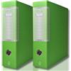 LogicaShop UBOX Raccoglitori ad Anelli A4, Dorso 8, Senza Custodia (Lime, 2Pz)