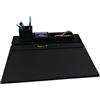 Oggettando Set Scrivania in eco pelle PU Nera, 3 in 1 Organizer a incastro con Bicchiere Porta Penne, Porta bigliettini, Porta oggetti, Sottomano per Ufficio Casa (PU Nero)