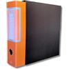 LogicaShop UBOX Raccoglitori ad Anelli A4 Grandi con Custodia, Faldoni Archivio, Classificatori Documenti Dossier Ufficio, Dox Registratore a Leva Raccoglitore (1Pz Protocollo, Arancione, Dorso 8)