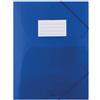 DONAU DANUBIO 8568001pl-10 tasche documento/ - Cartellina con elastico, PP, A4, 480μm, con 3 scomparti, semitrasparente, Blu