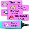 Haberdashery Online 50 Etichette Adesive Personalizzate con Nome 6 x 2 cm. Adesivi per Scuola, Libri, Borracce e Scatole Pranzo. Colore Rosa