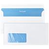 Netuno 1000 buste lettere lunghe bianche formato DL 11 x 22 cm 75g buste commerciali lunghe con stampa interna blu con finestra a sinistra taglio dritto busta americana bianca lunga per lettere