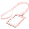 Lanyards Tomorrow LanyardsTomorrow - Set combinato con cordino e porta badge, 12 pezzi, include porta carte d'identità rigido verticale sagomato e cinturino da collo in tinta unita con clip in plastica (rosa pastello)