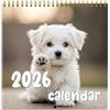 Fangfhai Calendario 2026 con cani divertenti, calendario da parete con cuccioli, grande griglia, organizer mensile per preparazioni per le vacanze, riunioni di, aula sul posto di lavoro