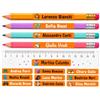 Gicaprice 150 Etichette Adesive Personalizzate Scuola (50x10mm) - Sticker con Nome per Penne, Matite, Quaderni, Materiale Scolastico - Colori Vivaci, Maxi Confezione, Alta Adesività, Ultra Resistenti (ARANCIO)