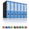 LogicaShop UBOX Raccoglitori ad Anelli A4 Grandi con Custodia, Faldoni Archivio, Classificatori Documenti Dossier Ufficio, Dox Registratore a Leva Raccoglitore (6Pz Commerciale, Celeste, Dorso 8)