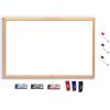 regalidea LAVAGNA MAGNETICA BIANCA BACHECA cornice in legno 30x45 45x60 60x90 cm ufficio casa scuola scegli misura + 3 pennarelli blu nero rosso + cancellino magnetico portapenne (45x60cm)