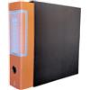 LogicaShop UBOX Raccoglitori ad Anelli A4 Grandi con Custodia, Faldoni Archivio, Classificatori Documenti Dossier Ufficio, Dox Registratore a Leva Raccoglitore (1Pz Commerciale, Arancione, Dorso 8)