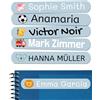 Haberdashery Online 50 Adesivi personalizzati con nome per bambini. Etichette adesive per scuola, asilo, libri, giocattoli e contenitori Tupperware. Etichette impermeabili 6x1 cm.