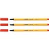 Stabilo - Set di 3 penne Point 88 a punta fine da 0,4 mm, colore rosso