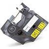 vhbw Cassetta nastro compatibile con Dymo Rhino 6000, 5000, 5200, 4200, 3000, 1000 etichettatrice 3,5m x 12 mm nero su giallo, nylon
