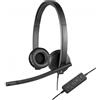 Logitech h570e auricolare cablato a padiglione ufficio usb tipo a nero