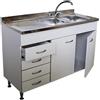 GI.MAR+APELL Mobile Cucina Bianco 120 Cm 2 Ante Cassetti Sinistra + Lavello